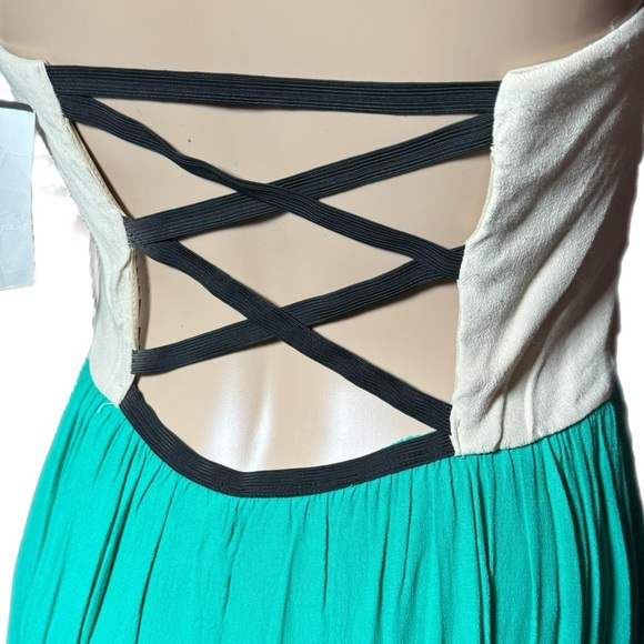 CITY STUDIO Seafoam Taupe Strapless Dress Sz Juniors L Mini Cocktail Party Dance - Picture 6 of 11